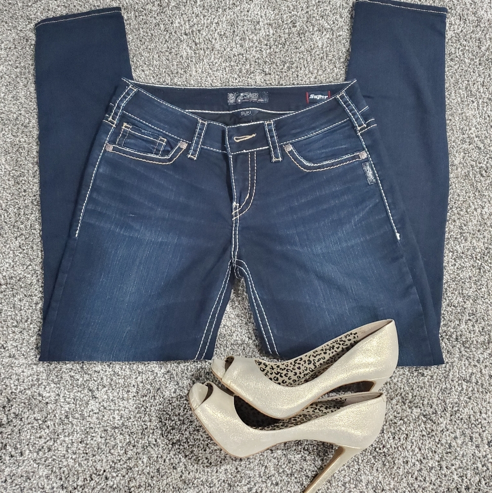 Silver skinny jeans